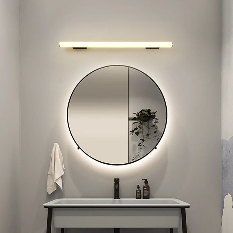 LED Strip Mirror Wall Lamp Interior Decoration Modern Minimalist Style Dressing Room Bedroom Living Lighting AC85-265V