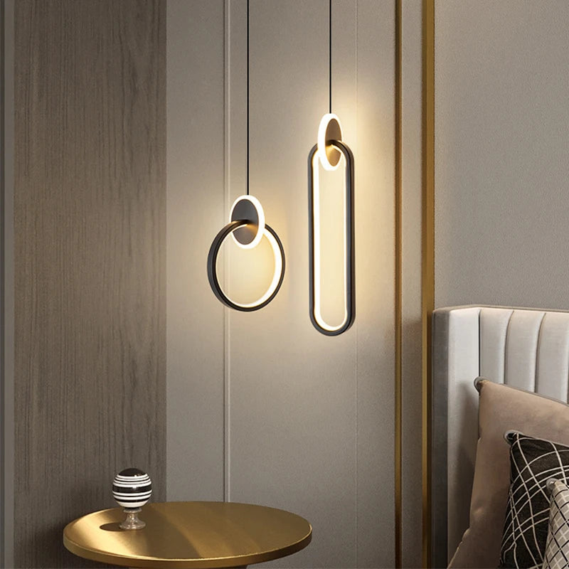 Room Decor Ring Lustres Lamparas Colgantes Para Techo Chandeliers Luminaria Suspension Pendant Lights Lamps Luminaire Suspendu