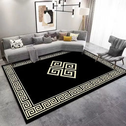 Marble Large Carpet for Living Room 160X230 Black Light Luxury Decoration Study Area Rug Washable Y2K Bedroom Home Mats Non-Slip