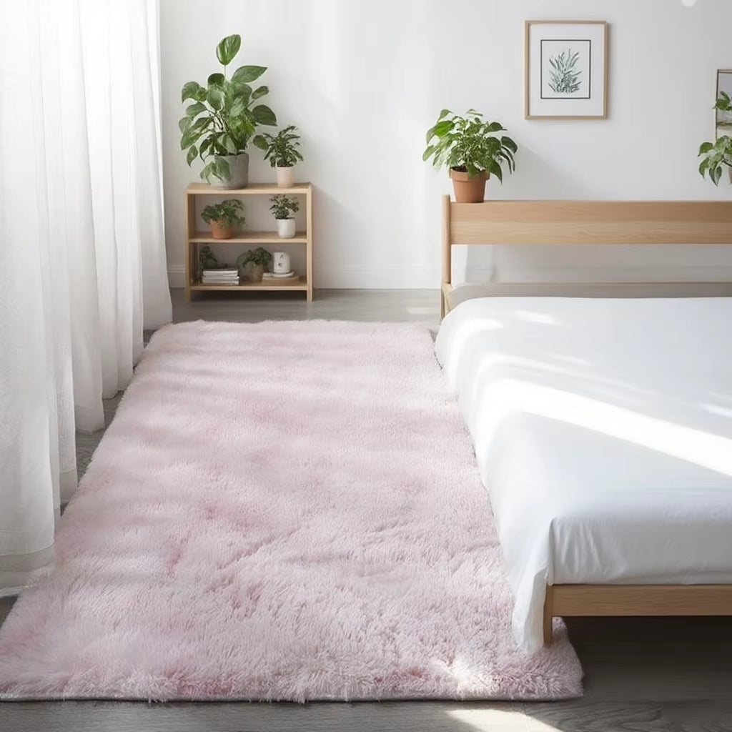 Shaggy Area Gray Rug for Living Room Super Soft Long Pile Bedroom Carpet Non-Slip Children'S Home Decor Fluffy Bedside Floor Mat