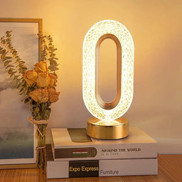 Oval Rechargeable Crystal Table Lamp
