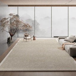 Plain Color Living Room Carpet Stain Resistant Easy Care Wash Free Light Luxury Large Rug for Sofa Bedroom