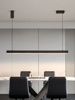 Modern LED Chandelier Black Kitchen Island Pendant Light Fixtures Linear Pendant Lighting with Dining Rooms Living Room