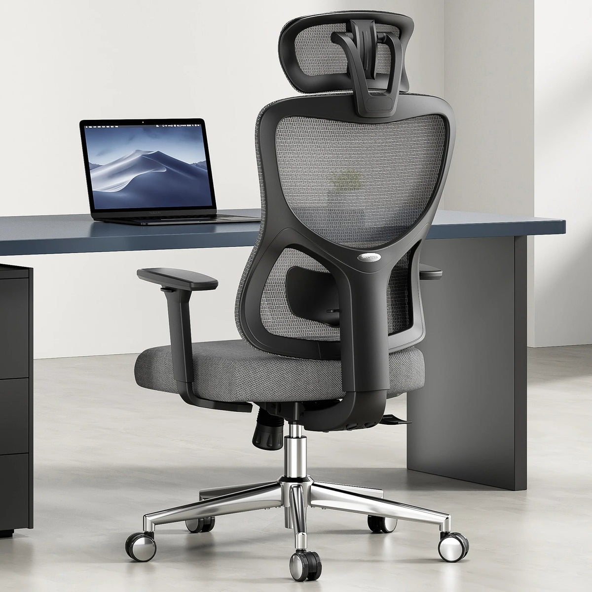 Ergonomic Office Chair with Adjustable Lumbar Support and Headrest, Computer Chair With3D Armrest for for Home and Office