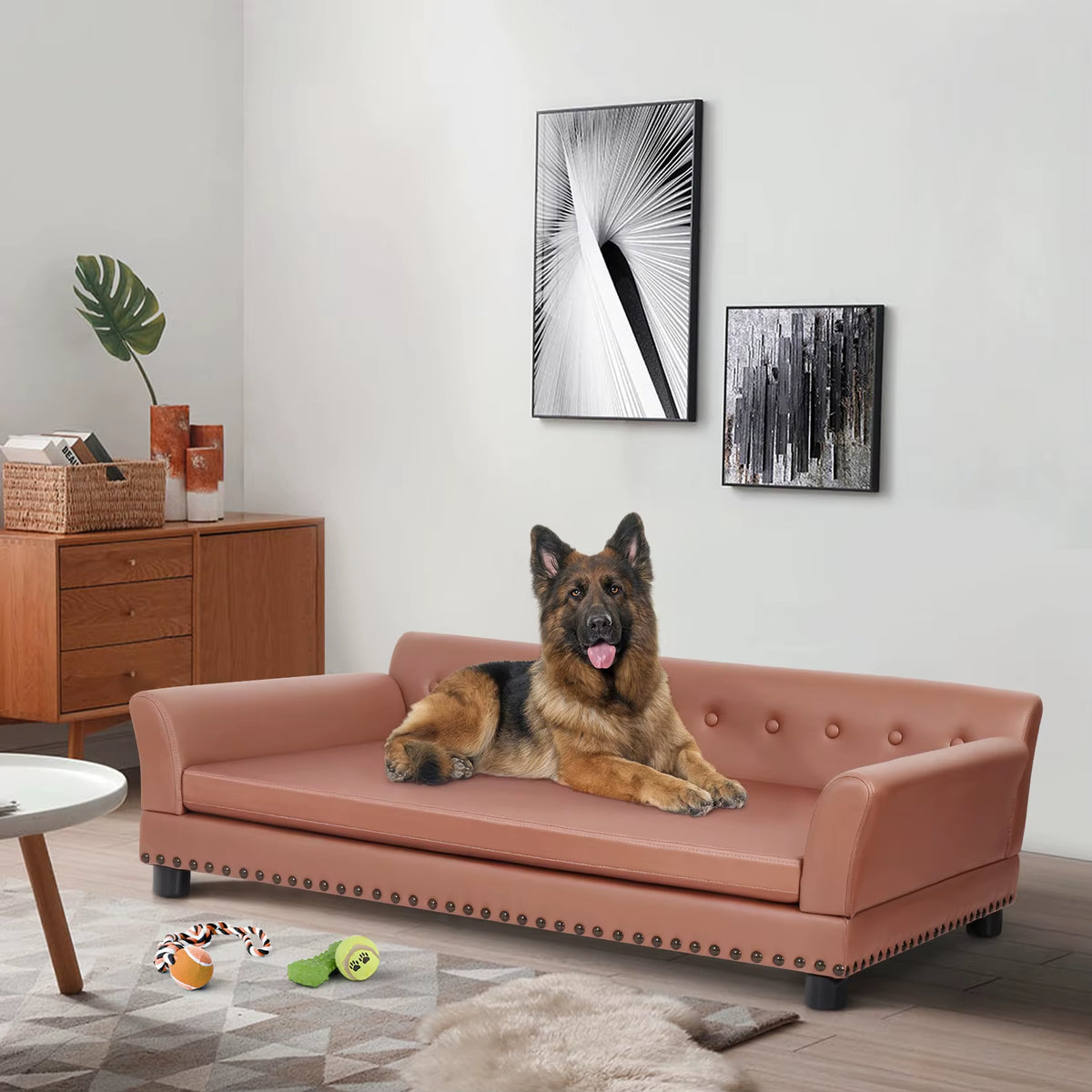 Pet Sofa Bed:  Waterproof Sofa-Type Dog Bed Pet Snuggle Lounge Bed with Removable Cushion