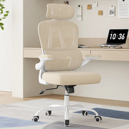 Ergonomic Office Chair, Home Office Desk Chair with Lumbar Support & Headrest, High Back Computer Chair for Work, Study