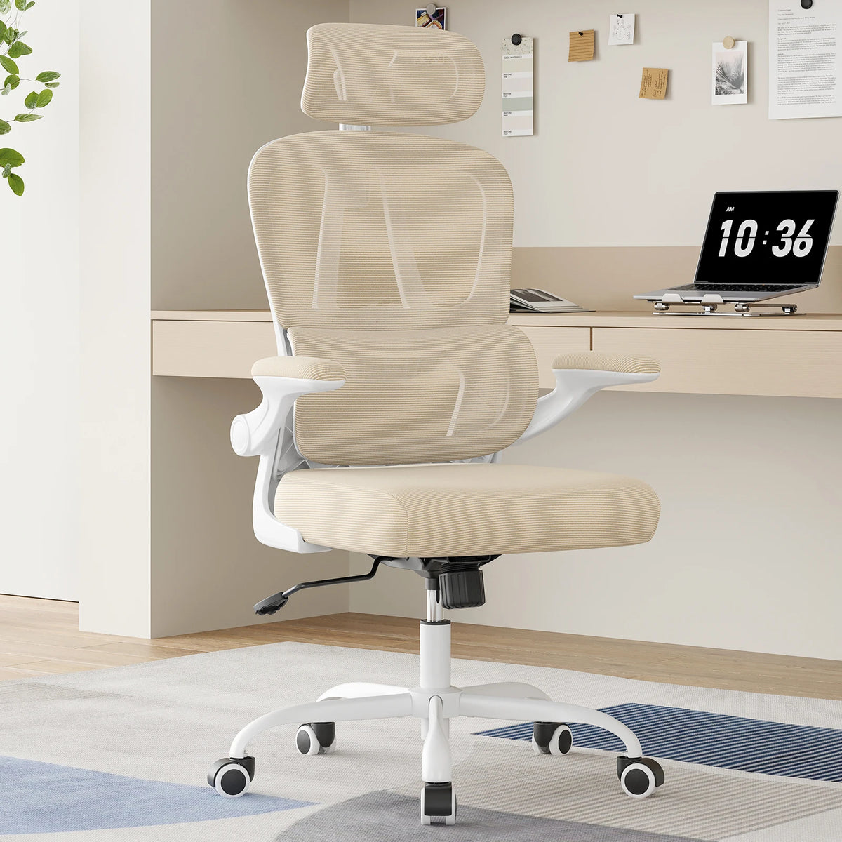 Ergonomic Office Chair, Home Office Desk Chair with Lumbar Support & Headrest, High Back Computer Chair for Work, Study