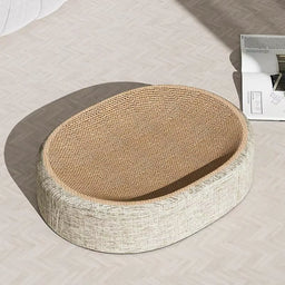 Oval Shape Scratch Pad for Cats Sisal Scratching Cat Bed Multifunctional Pet Sleeping Mat Cat Scratch Bed for Cats to Rest