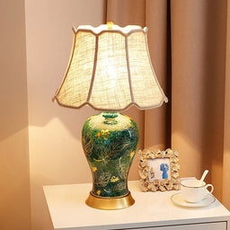 Retro Green Ceramic Table Lamp