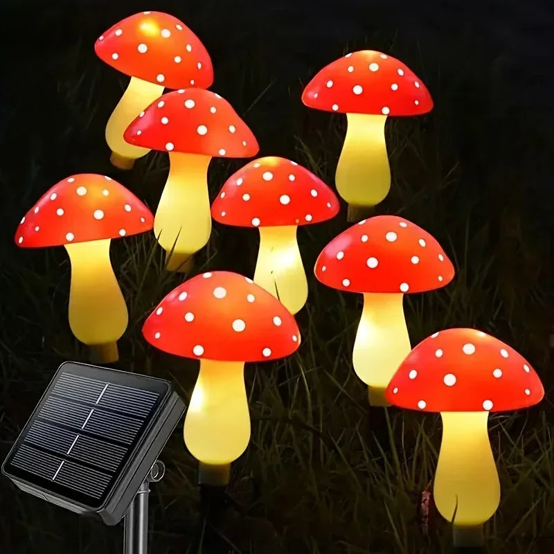 8/12/20 Head Solar Mushroom Lights Stake Garden Decor, Festive Christmas Fairy Lights for Outdoor Yard, Wedding Party Atmosphere