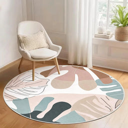 Machine Washable round Area Rug Non-Slip Abstract Boho Circle Floor Rugs for Room Carpet for Living Room, Bedroom