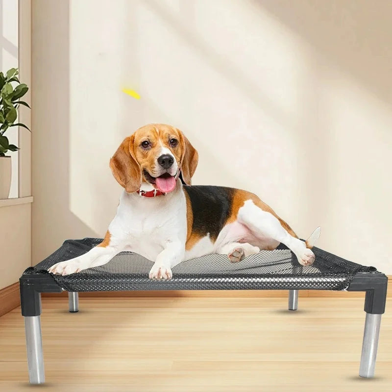 Cooling Elevated Dog Bed - Raised for Dogs, Cat, Outdoor with Guardrail, Breathable Mesh, Portable Camping Cot