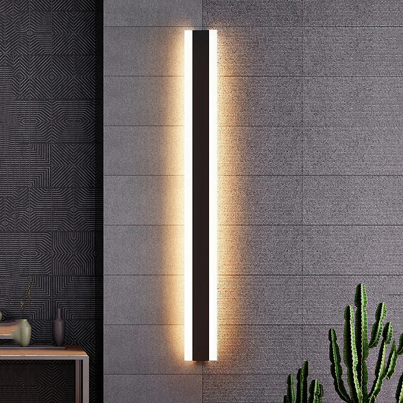 Modern Waterproof Outdoor Long Strip LED Wall Lamp IP65 Aluminum Wall Light Garden Porch Sconce Light 110V 220V Sconce Luminaire
