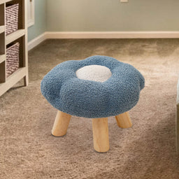 Wooden Small Foot Stool Non Slip Foot Rest under Desk Footrest Ottoman Soft Stool for Playroom Apartment Porch Bedroom