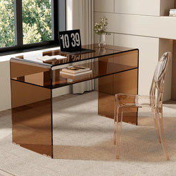 Glass Desk Rectangle Table Modern Simple Computer Desk Small Home Desk Writing Student Study