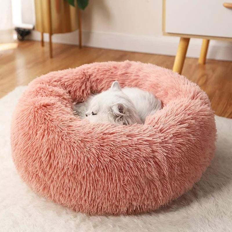 Pet Dog Bed Comfortable Donut Cuddler round Cat Nest Dog Nest Warm Dog Mat with Soft Plush Material Pet Bed for Dogs and Cats
