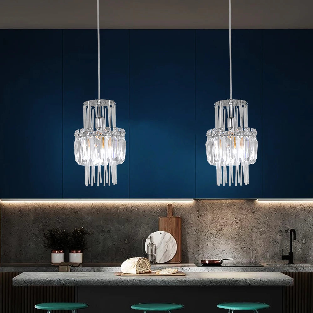 Modern Crystal Ceiling Lamp Glass Pendant Light Living Dining Room Nordic Chandelier Home Hotel Decor Luminaire Bright Fixture