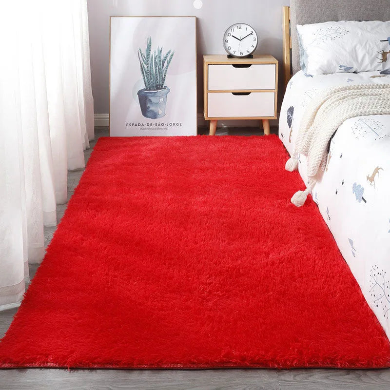 Solid Color Plush Carpet Children'S Bedroom Soft Fluffy Mat Living Room Baby Room Nursery Playroom Decorated Area Carpet