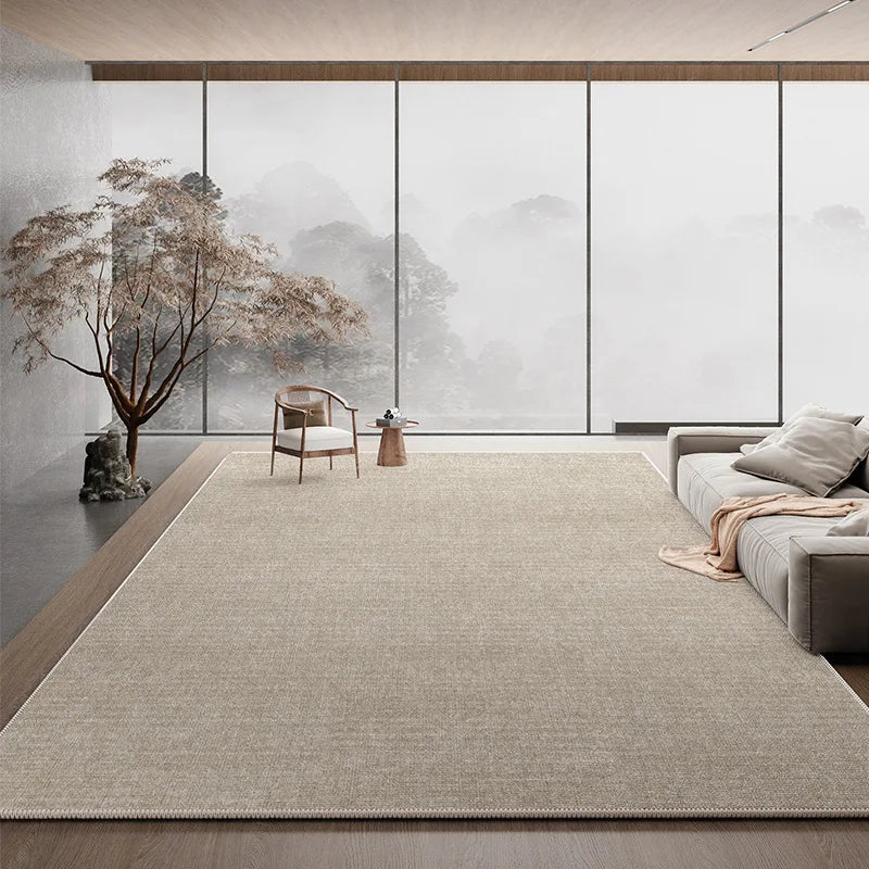 Plain Color Living Room Carpet Stain Resistant Easy Care Wash Free Light Luxury Large Rug for Sofa Bedroom