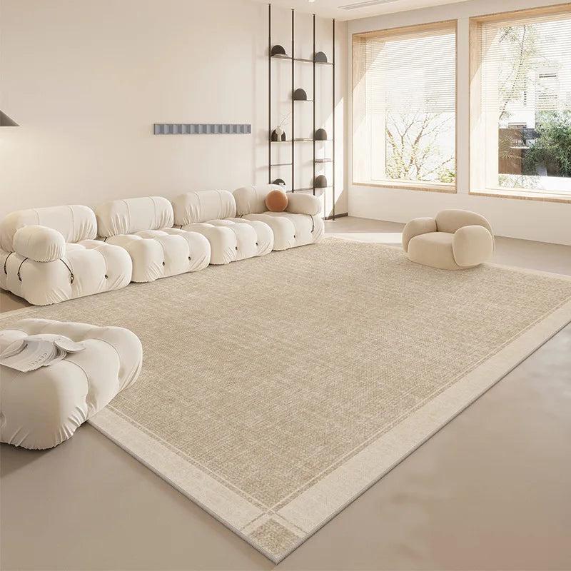 Plain Color Living Room Carpet Stain Resistant Easy Care Wash Free Light Luxury Large Rug for Sofa Bedroom