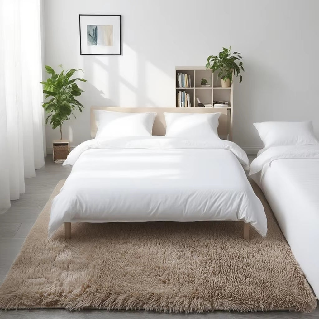 Shaggy Area Gray Rug for Living Room Super Soft Long Pile Bedroom Carpet Non-Slip Children'S Home Decor Fluffy Bedside Floor Mat