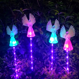 4/2Pc Solar Lawn Stake Lamp LED Street Light Garden Landscape Color Changing Lights Outdoor Lawn Lighting for Yard Patio Pathway