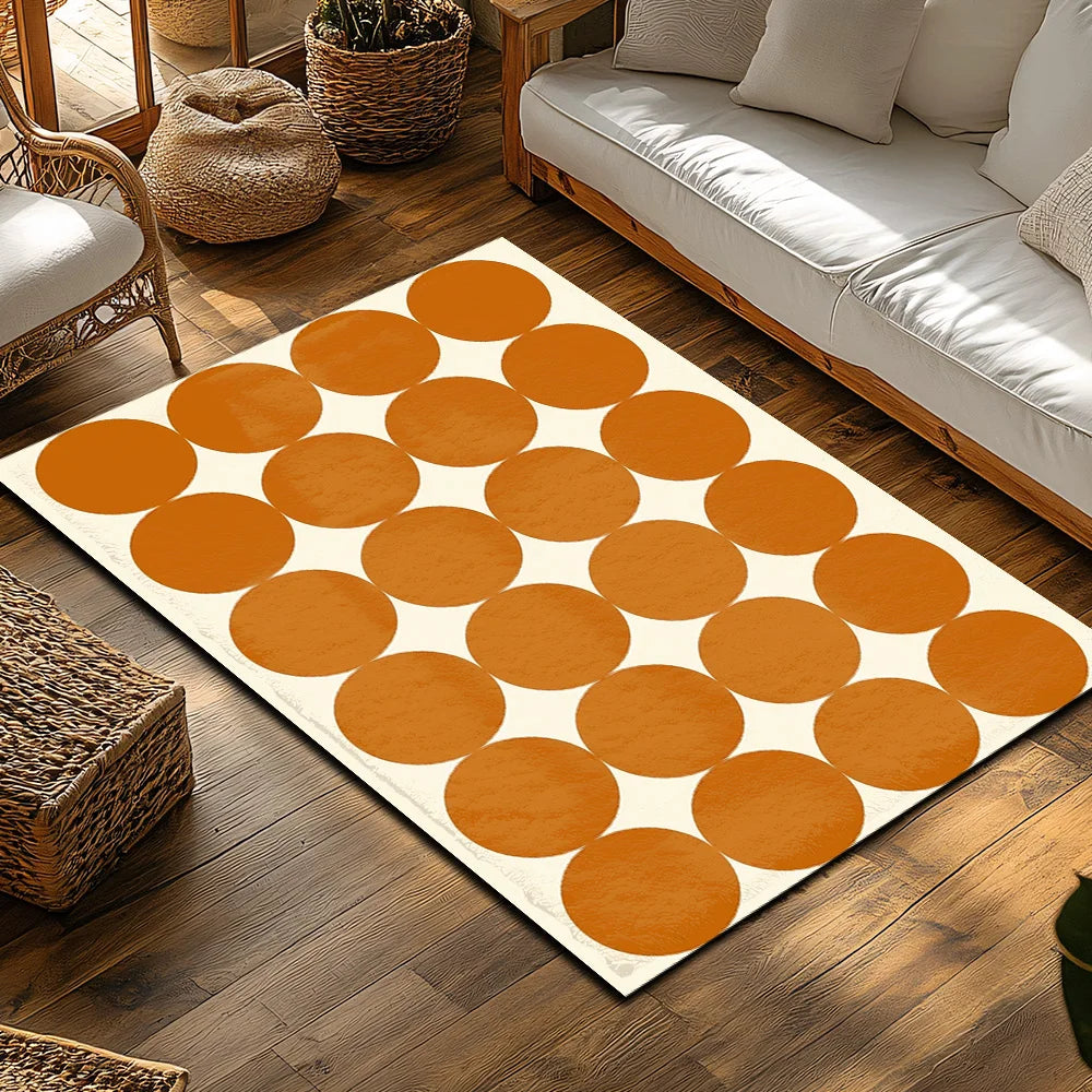 Boho Area Rug Non Slip Washable Indoor Outdoor Carpet Modern Abstract Geometric Pattern Accent Rug Living Room Floor Mat Home De