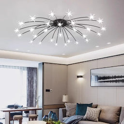 Nordic Star Sky LED Ceiling Light Luxury Crystal Living Room Ceiling Chandelier Lustre Home Decoration Bedroom Dining Room Lamp