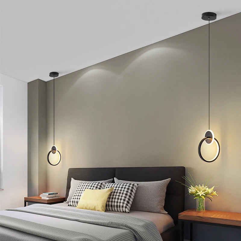 Room Decor Ring Lustres Lamparas Colgantes Para Techo Chandeliers Luminaria Suspension Pendant Lights Lamps Luminaire Suspendu