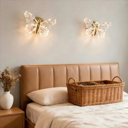 Nordic Bedside Wall Sconce 360° Rotation Creative LED Night Light Hallway Bedroom Living Room Butterfly Wall Lamp for Kids Decor