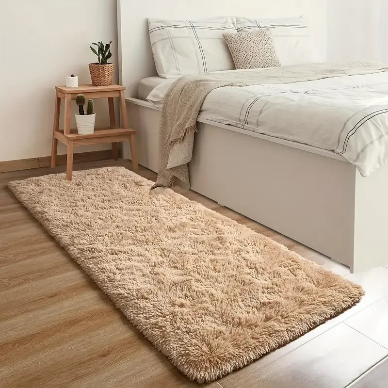 Soft and Fluffy Long Pile Carpet, Easy-Care and Machine Washable Living Room Sofa Rug, Bedside Rug for Bedroom Home Decor