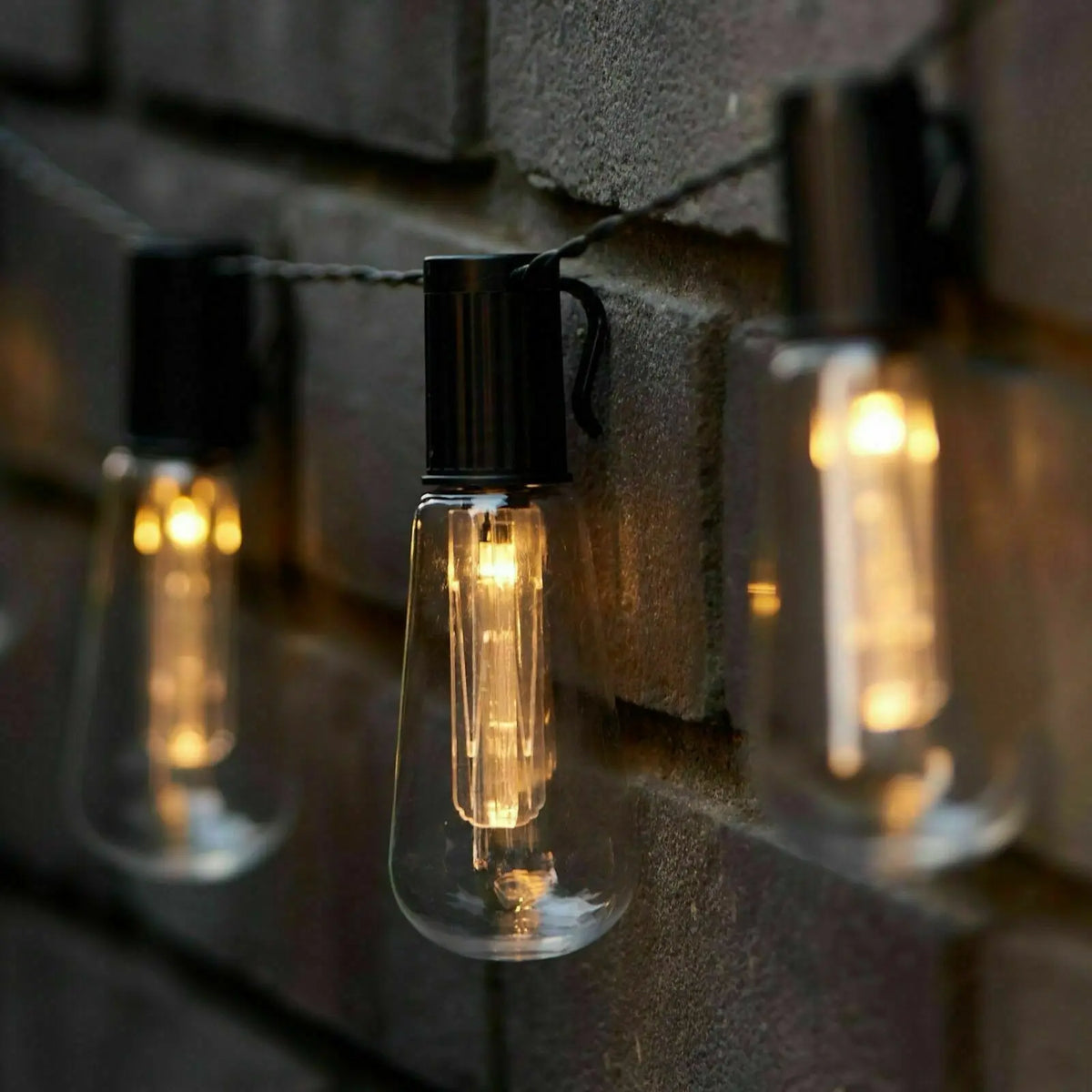 1~2PC LED Solar String Light Outdoor IP65 Waterproof Christmas Decoration 30 Bulbs Retro Camping Garland Garden Party Fairy Lamp