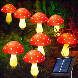8/12/20 Head Solar Mushroom Lights Stake Garden Decor, Festive Christmas Fairy Lights for Outdoor Yard, Wedding Party Atmosphere