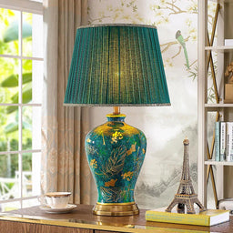 Emerald Green Ceramic Table Lamp, 40x68cm