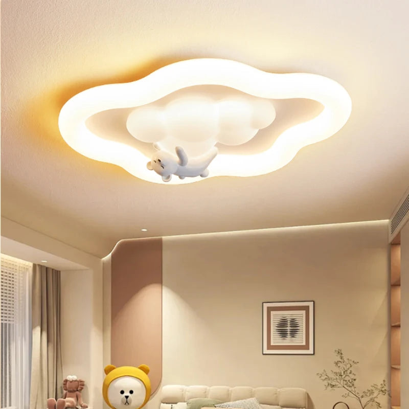 Cloud Light LED Children'S Room Baby Room Ceiling Lights Modern Cream Style Nursery Decor Boy Girl Bedroom Cloud Ceiling Lamps