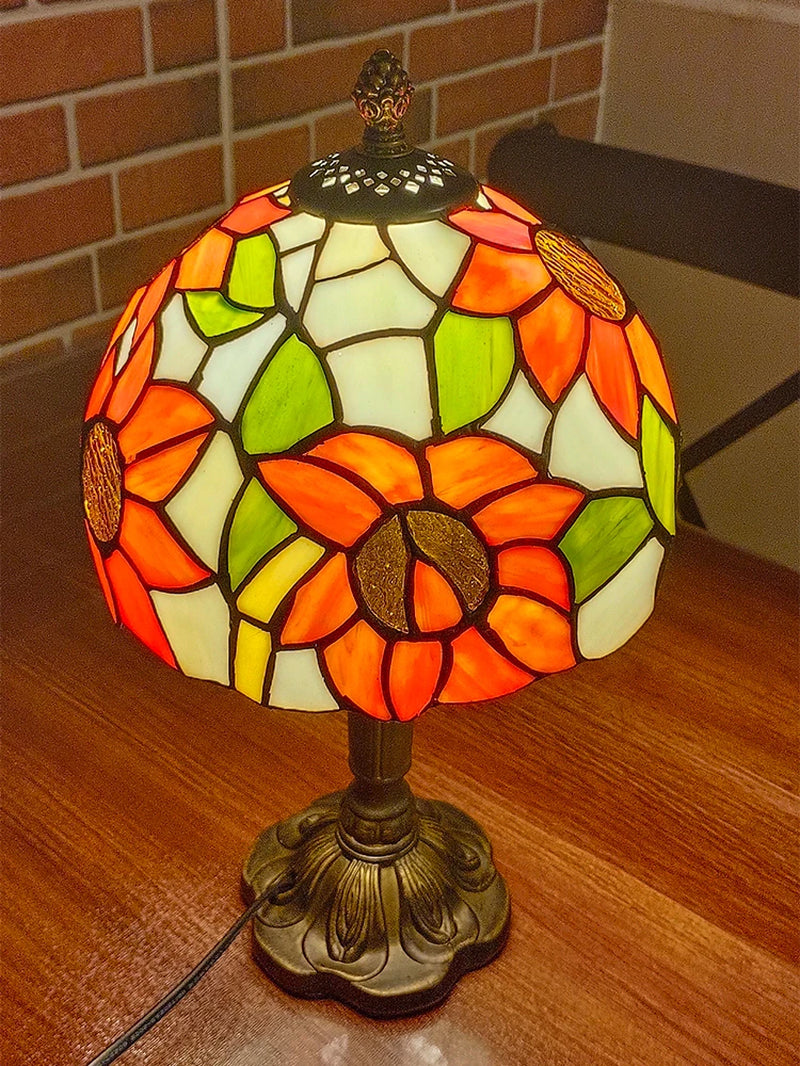 Vintage Tiffany Table Lamp Stained Glass Desk Light Bedside Nightstand Lamp Bedroom Living Room Office Reading Decor Lighting