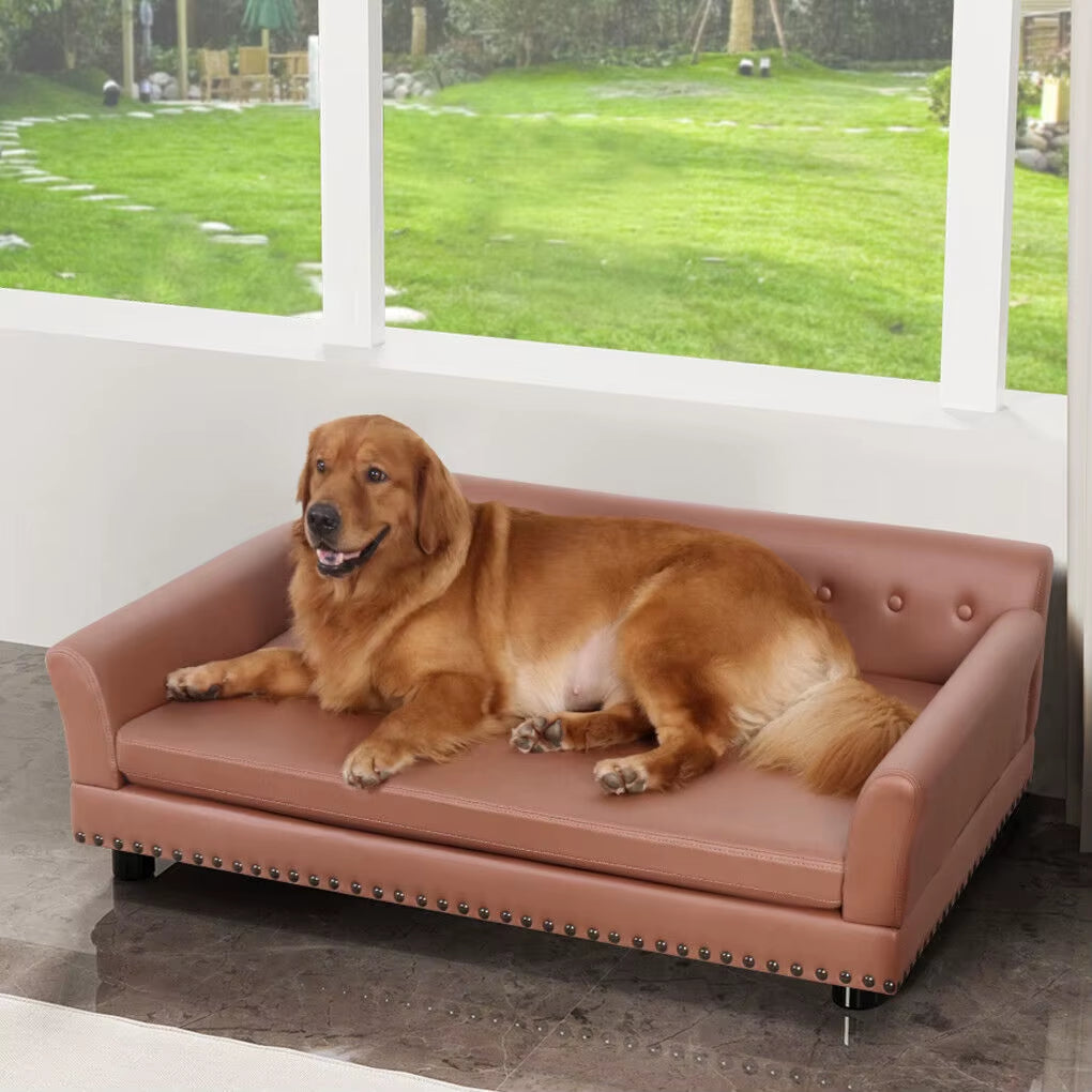 Pet Sofa Bed:  Waterproof Sofa-Type Dog Bed Pet Snuggle Lounge Bed with Removable Cushion