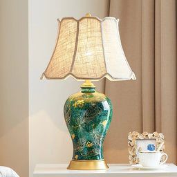 Retro Green Ceramic Table Lamp