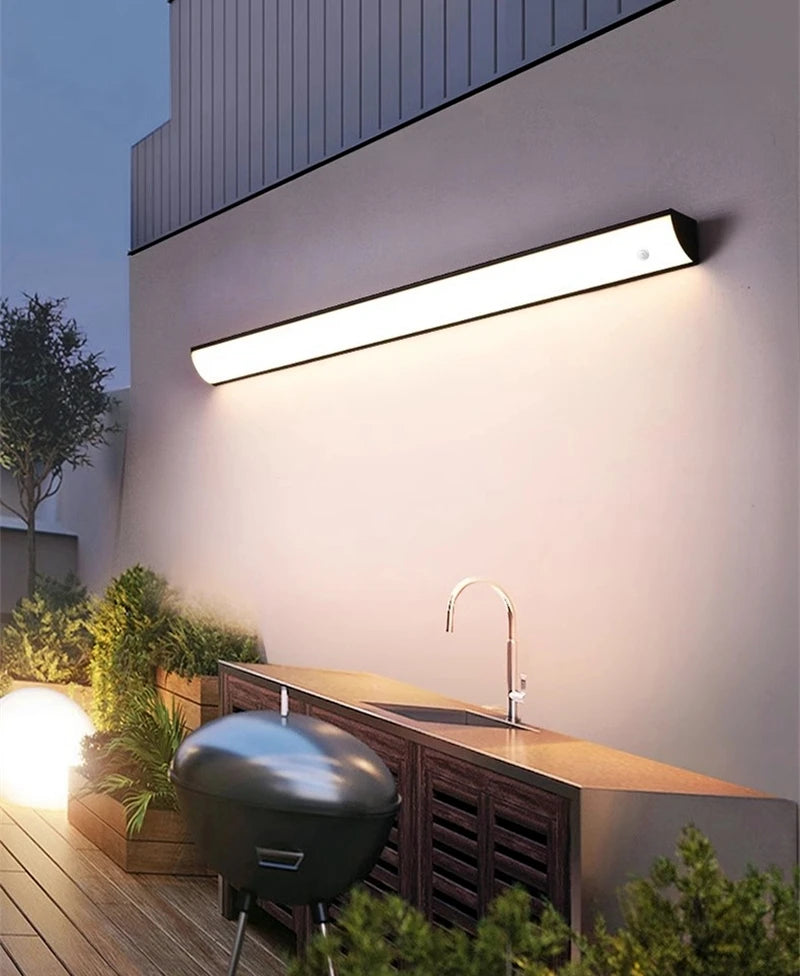 LED Waterproof Wall Lamp IP65 Outdoor Long Strip Villa Courtyard Garden Exterior Wall Decoration Wall Washing Lamp White Black