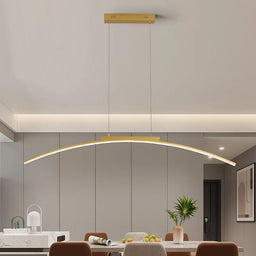 Pendant Lamp Minimalist Curve Hanging Light Adjustable Height LED Dining Energy Saving Light for Kitchen Dining Room Hotel Light