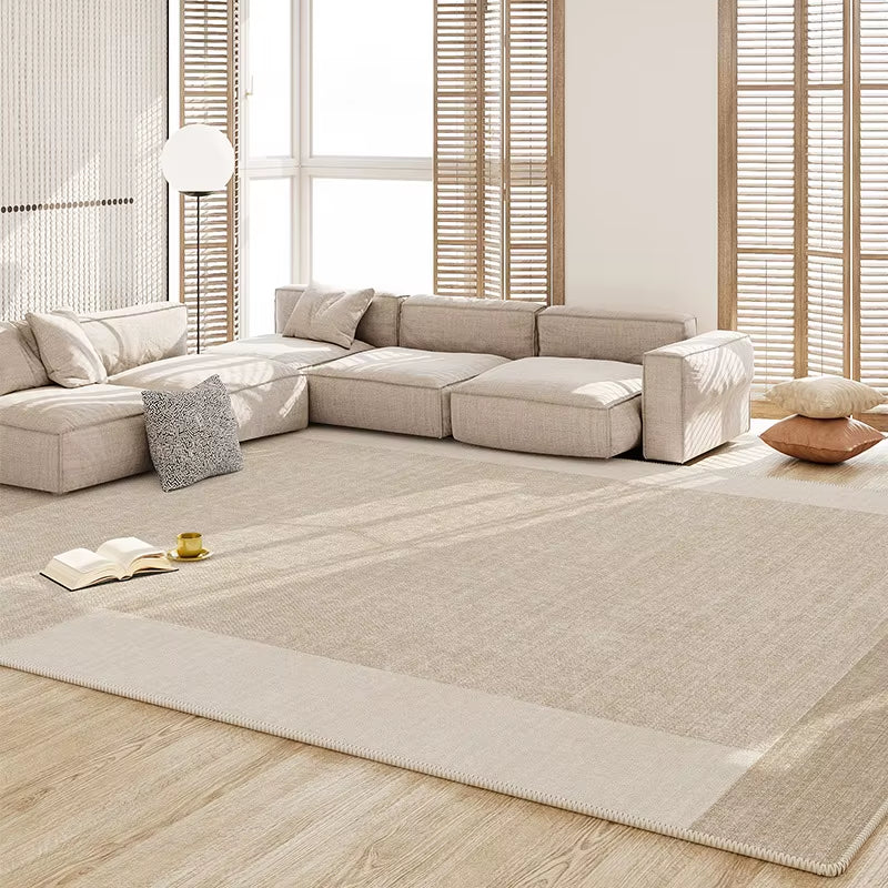 Plain Color Living Room Carpet Stain Resistant Easy Care Wash Free Light Luxury Large Rug for Sofa Bedroom