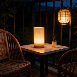 Minimalist Grid Fabric Table Lamp