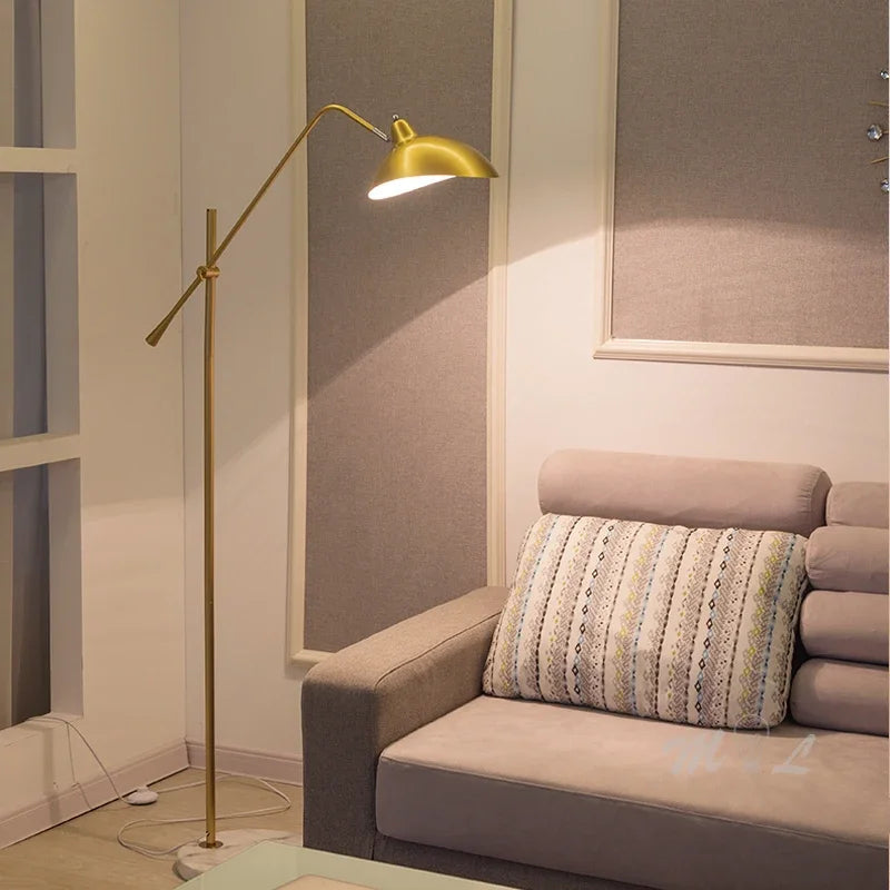 Gold Marble Base Adjustable Floor Lamp