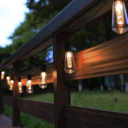 1~2PC LED Solar String Light Outdoor IP65 Waterproof Christmas Decoration 30 Bulbs Retro Camping Garland Garden Party Fairy Lamp