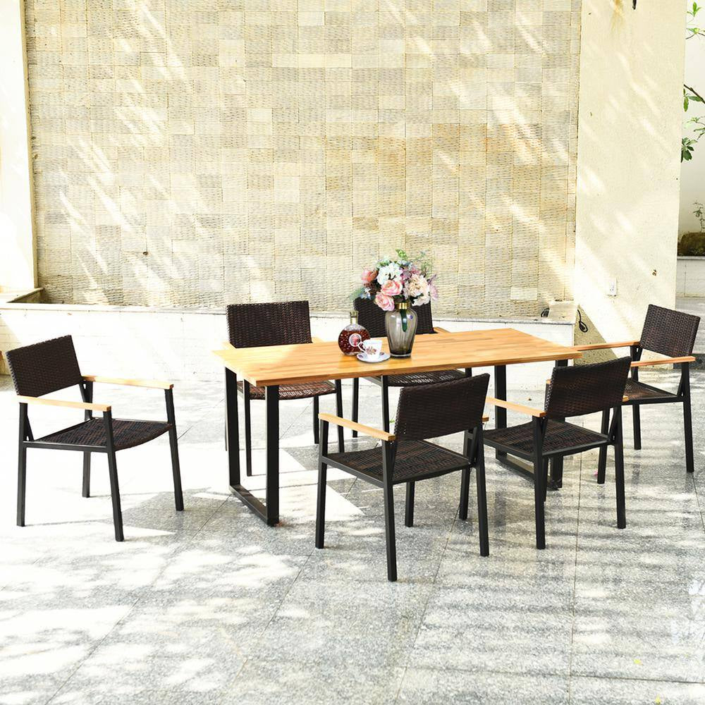Rectangle Table Wood Outdoor Dining Table