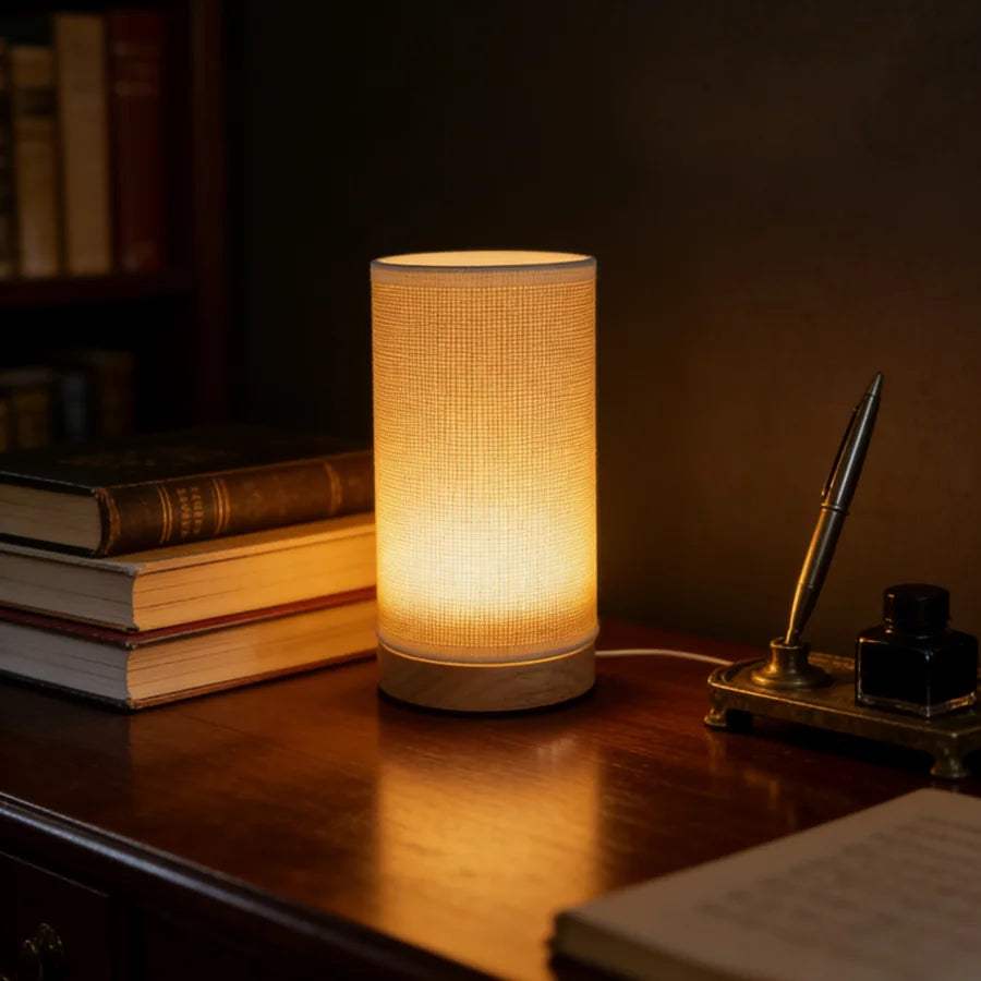 Minimalist Grid Fabric Table Lamp