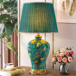 Emerald Green Ceramic Table Lamp, 40x68cm