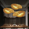 Led Pendant Lamp Ceiling Chandelier Bamboo Weaving Lights for Living Room Dining Handmade Modern Art Rattan Lampshade Restaurant