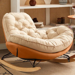 Recliner Comfortable Thickened Wood Penguin Rocking Chair Living Room Bedroom Balcony Home Leisure Lazy Sofa Style for Single