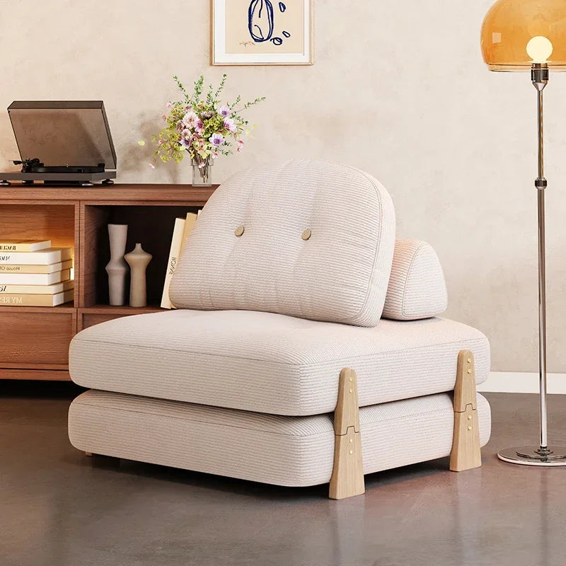 Convertible Sofa Bed Foldable Living Room Couch High-Density Foam Recliner Sofa Detachable Cover Lazy Bed Adjustable Sleeper